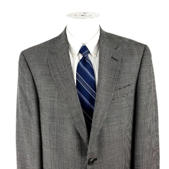 Hart Schaffner Marx 1887 Textured Wool 2 Button Sport Coat 40R Gray‎ Birdseye - Picture 1 of 11